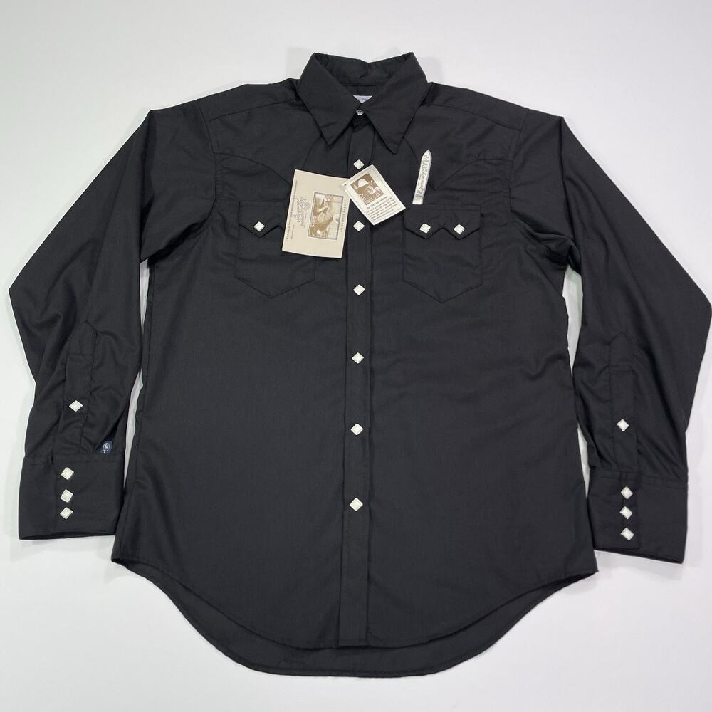 Rockmount Ranch Wear Men's Black Pearl Snap Western Shirt Size Medium NWT